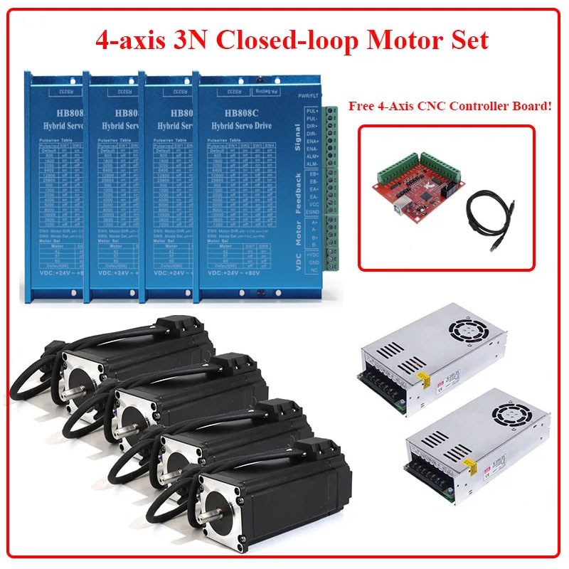 4 Axis Nema 23 Closed Loop Ste - đánh giá và giá Nema 23 Closed Loop Stepper Motor Driver Kit