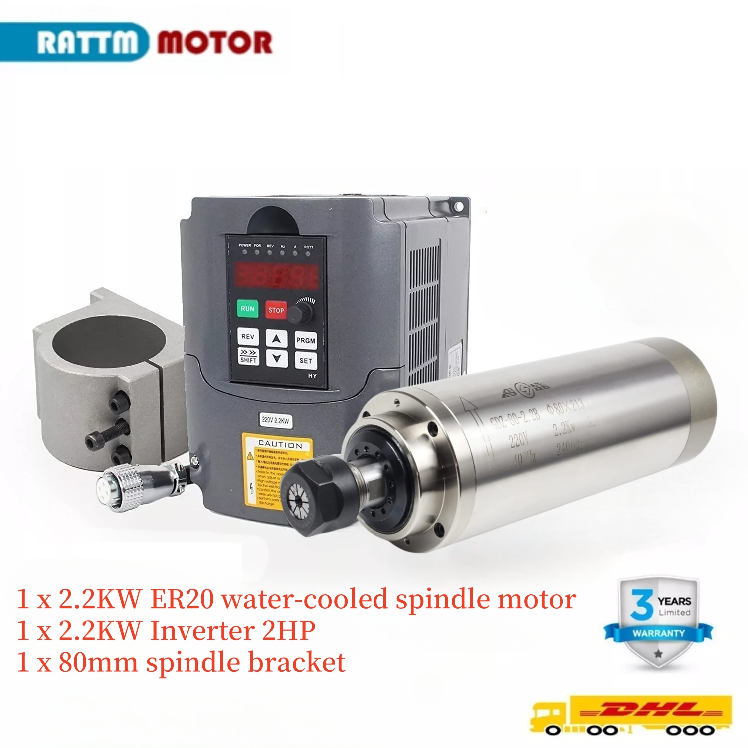 2.2KW 110V or 220V 8A GDZ-80-2 - đánh giá và giá 2.2Kw Water Cooled Spindle Kit Vfd